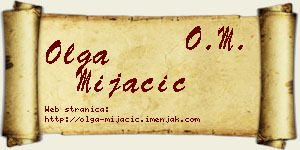 Olga Mijačić vizit kartica